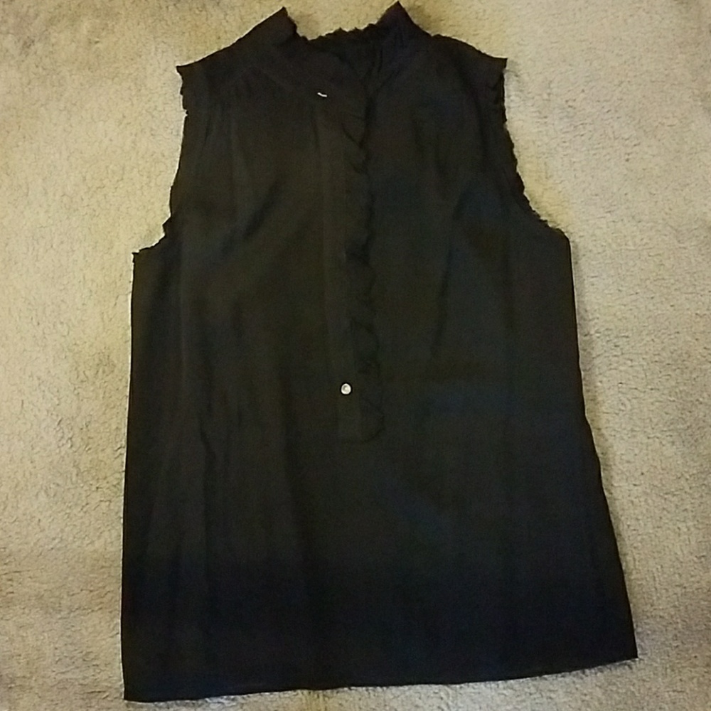 J Crew sleeveless ruffle blouse